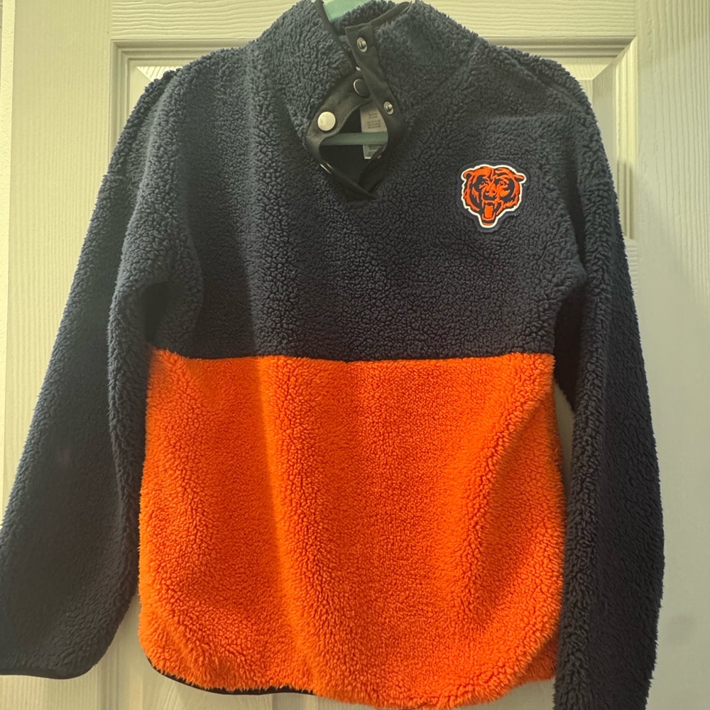 Kids Navy and Orange Fleece Hoodie